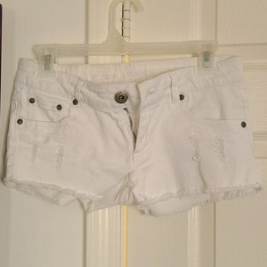 White denim shorts